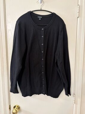 torrid Black Button-Up Crewneck Cardigan